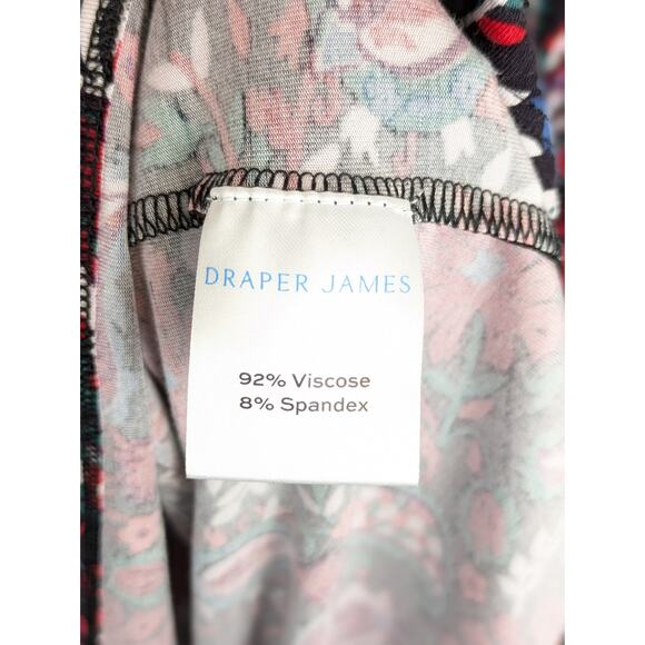 Draper James Dress Kitty Paisley Stretch Knit Ruffles Floral Black Red Size XXL - Picture 10 of 14